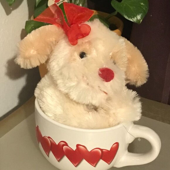 Dan Dees Collector's Choice 12 oz mug with adorable soft tan stuffed puppy. - Picture 2 of 15